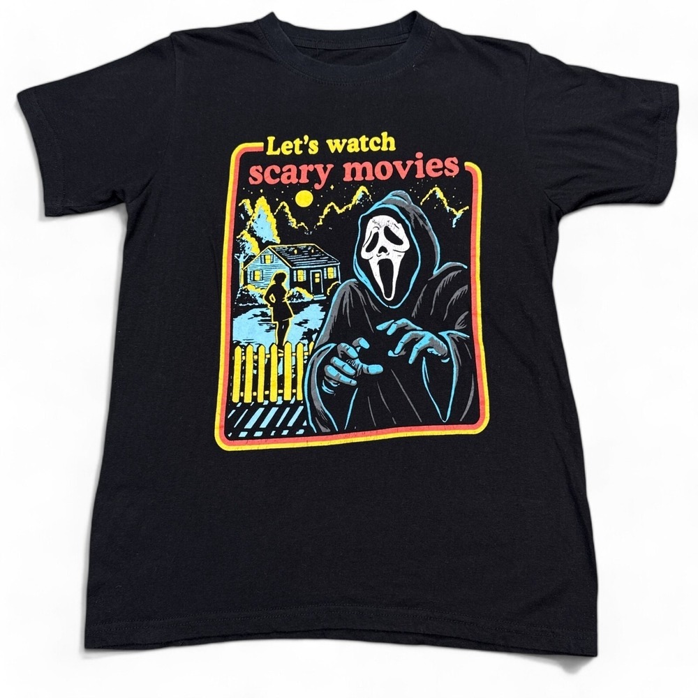 Ghost Face Horror Tee Shirt Adult Size Small Vintage Style Retro Crew Neck